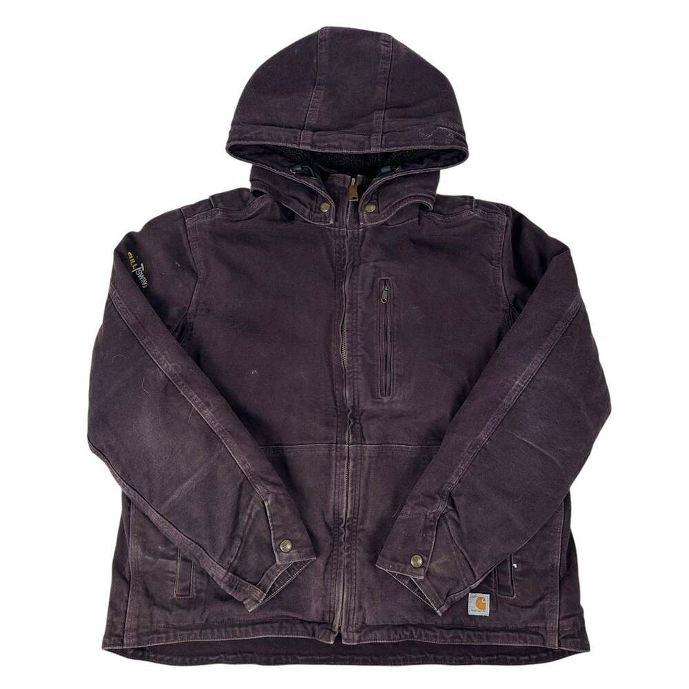 Carhartt Full Swing Caldwell Lined Deep Wine Canvas Jacket Women's Sz XL
